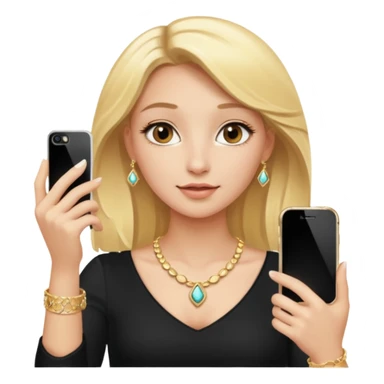 phone selfie blonde jewelry girl sticker