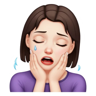 brunette white girl strangling herself and crying  sticker