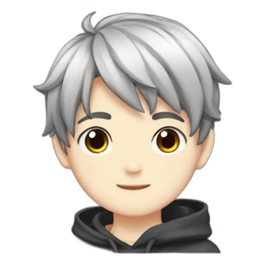 Cute boy anime with black hair  sticker