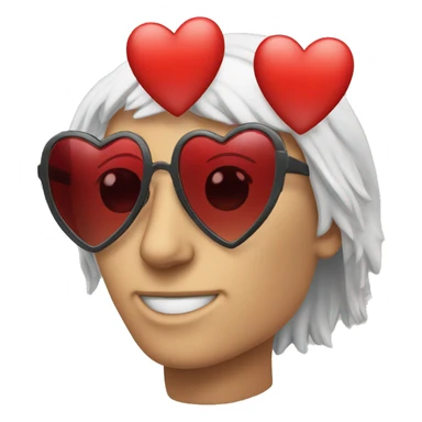 Red heart shaped sunglasses sticker