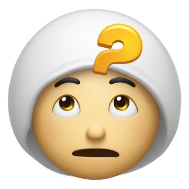 thinking face with question mark sticker