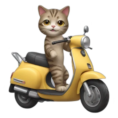a cat on a scooter sticker