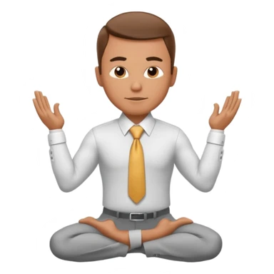 businessman in tie and dress shirt doing Warrior II yoga pose sticker
