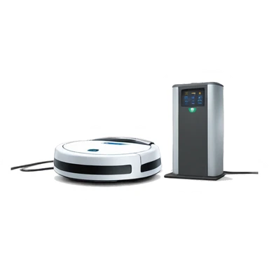 robot vacuum at charging station sticker