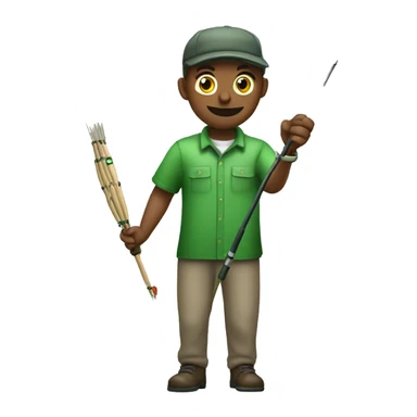 husband holding fishing rod with green fishing line hooked tuna sticker