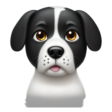 White Dog with black patches covering both eyes and standing up ears sticker