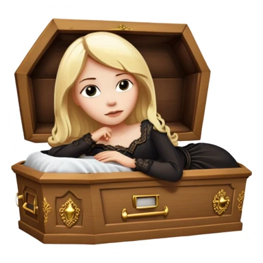blonde girl in coffin sticker