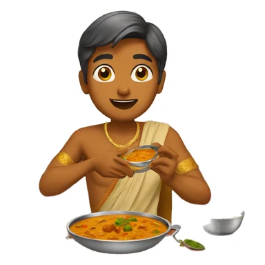 Indian eating curry sticker