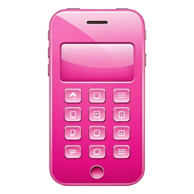 pink mobile phone icon sticker