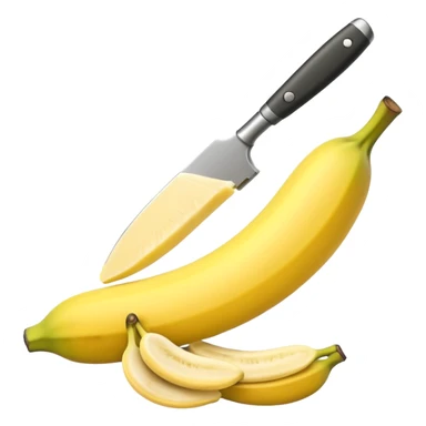 A banana being cut sticker