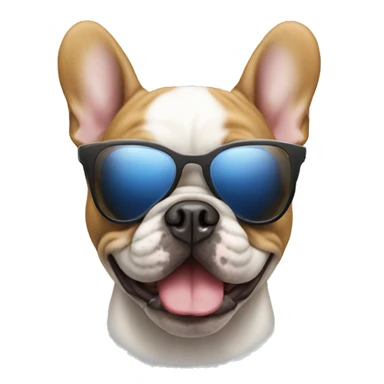French buldog with sunglasses sticker