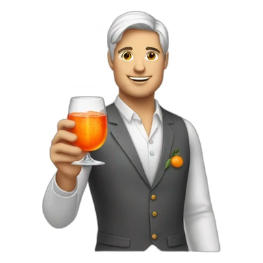 White Holding an aperol spritz sticker