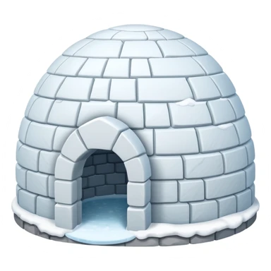 igloo with snow covered half of the top sticker