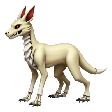 Skeletal Cubone-Marowak-Zoroark-Anubis-Wendigo-Fakémon-hybrid-creature (full body), 4 legs sticker