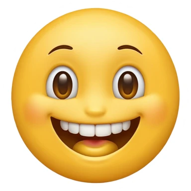 Smiling emoji with yellow bone in its mouth sticker