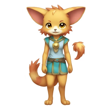 Anthro Sona Fakémon Full Body sticker