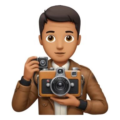 man hold film Camera sticker
