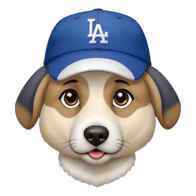 Anatolian Shepherd wearing a Dodgers hat  sticker