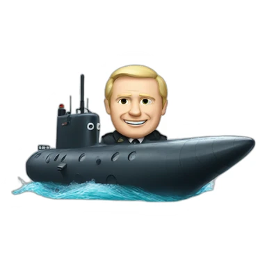 Vladimir Poutine riding a submarine sticker