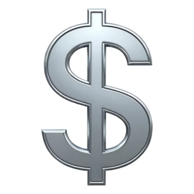 $ dollar metal symbol sticker