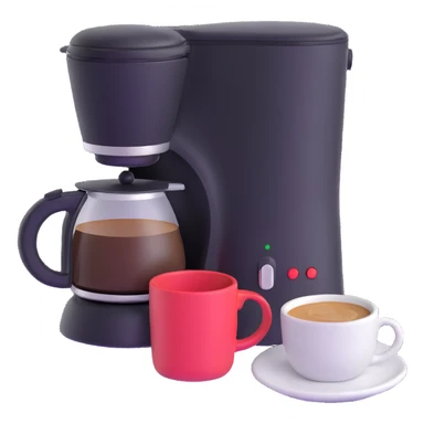 coffee maker with coffee mug sticker