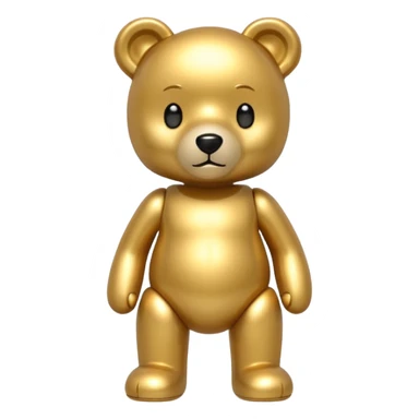gold metal tedy bear sticker