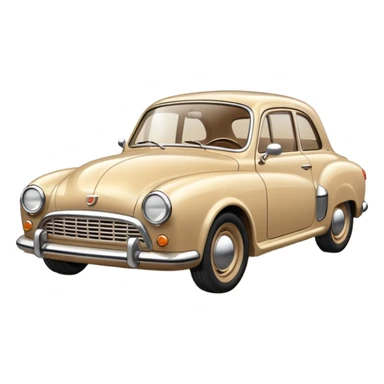 Beige retro car sticker