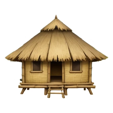 bamboo hut in Volcano Island sticker