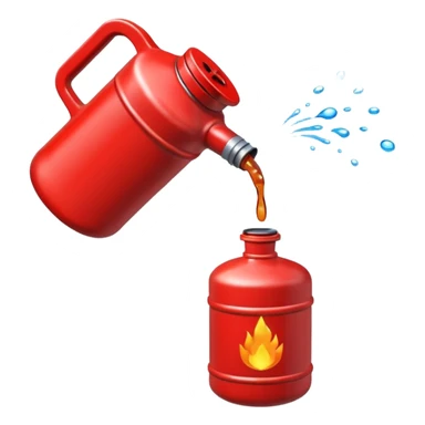 red gasoline canister pouring drops of diesel sticker
