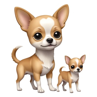 Black and white chihuahua walking human sticker