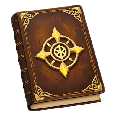 Spell Book – Old leather book glowing with runes sticker