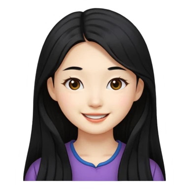 Korean girl with long hair sticker