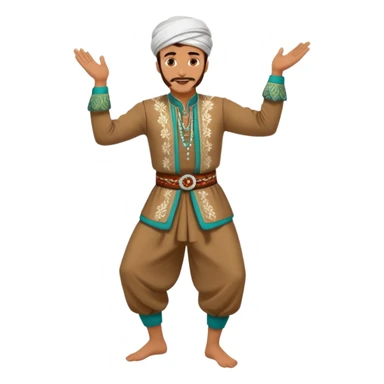 Yöresel kıyafetle zeybek oynayan erkek sticker