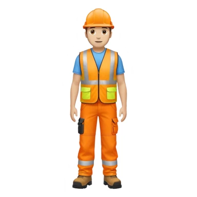 man in orange hi vis vest standing full body sticker