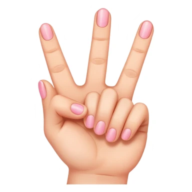 Une mais qui montre trois doigt et il faut que le pousse et le petit doigt de touche  sticker