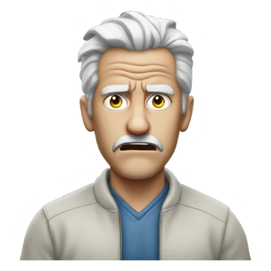 An angry white man with grey hair Shakes his fist at the sky in rage sticker