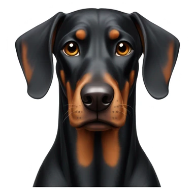 doberman with floppy ears sticker