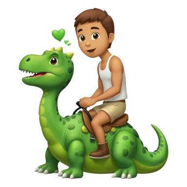 Man riding dinosaur blowing a kiss sticker