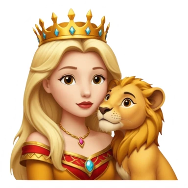 Blonde queen kissing lion king sticker