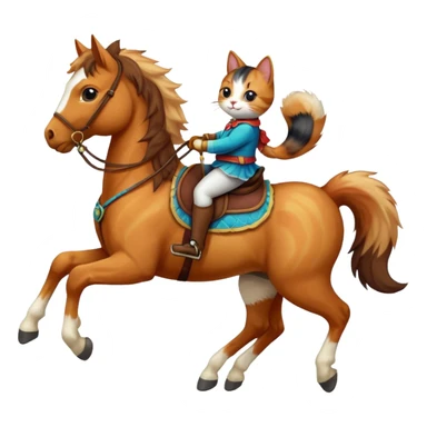 cat on horse sticker