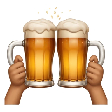hands clinking beer mugs cheers no face sticker