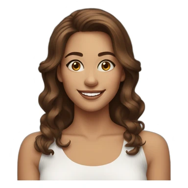 Pretty woman alluring smile brown hair sticker