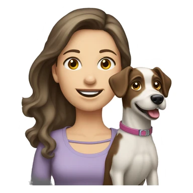 Caucasian  brunette dog walker  sticker