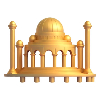 Futuristic Anunnaki golden underwater base with domes and pillars sticker