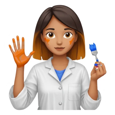 woman painting sticker