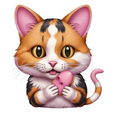 A cat holding a dead mouse in its mouth sticker