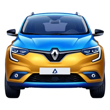 Renault Megane E-Tech electric car, front view, modern blue compact SUV sticker
