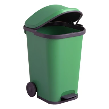 Draw a Pixar-style trash can. The view should be at an angle, as in the reference. Do not use the face, eye, and mouth. sticker