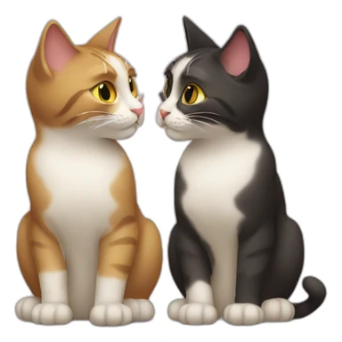 Two cats kiss sticker