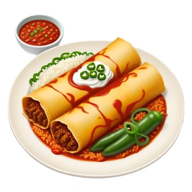 Beef enchiladas with red sauce and poblano rice  sticker